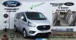 2022/22 Ford Transit Custom 2.0 EcoBlue 130ps Low Roof 6 Seater Double Cab Limited Van